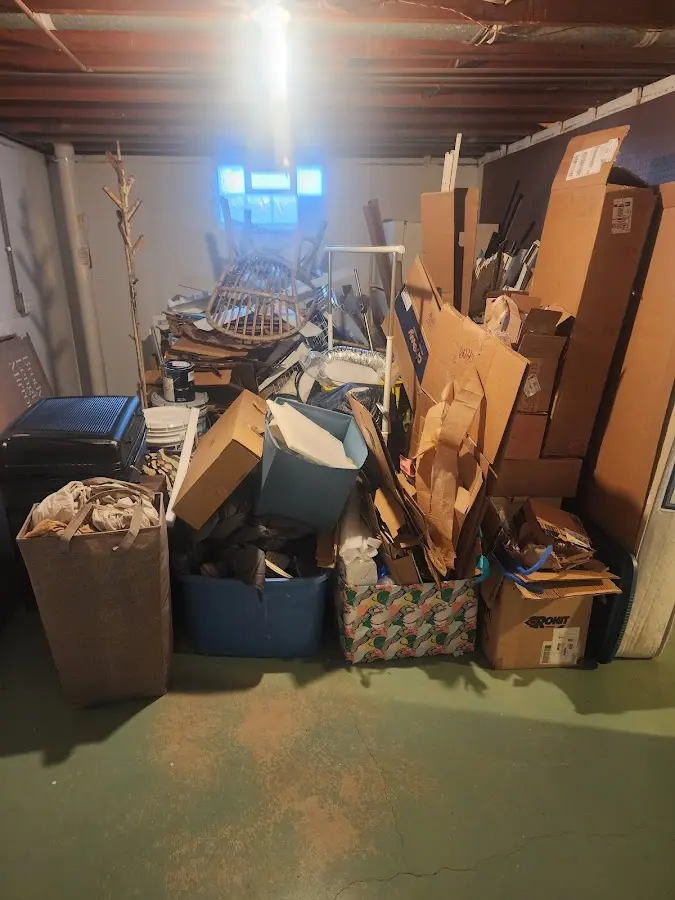 Roll-off dumpster container at job site for 20 Yard Dumpster Rental in Ridgewood